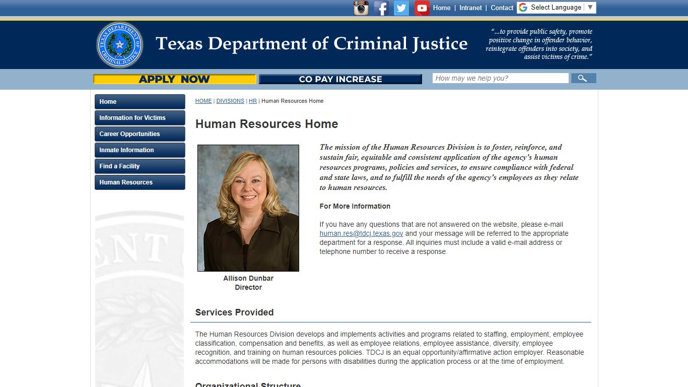 Human Resources Home - Texas Department of Criminal Justice